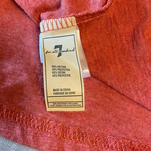 7 For All Mankind Orange Tee with Black Details - Picture 5 of 7